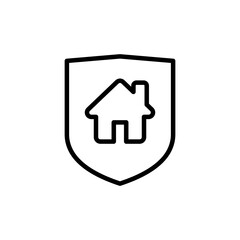 Home insurance icon vector isolated on white background. home protection icon
