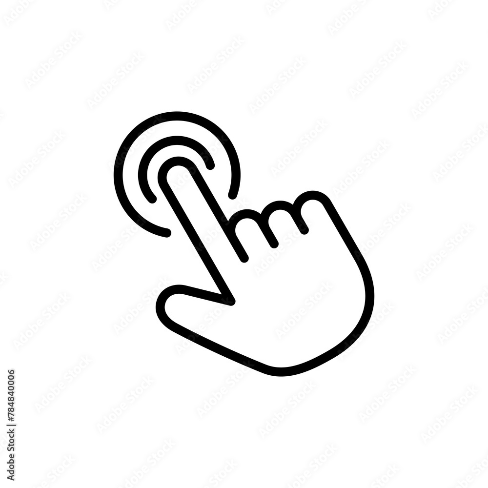 Poster hand cursor icon vector isolated on white background. hand click icon. finger pointer vector