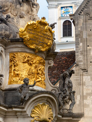 Heiligenkreuz, Austria - April 14, 2024: overall view on the details of exterior and interior of the Stift Heiligenkreuz abbey - 784841271