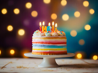 birthday cake with candles
