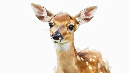 Gardinen Painting funny deer for kids ON WHITE BACKGROUND © Soomro