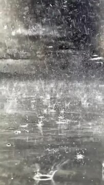 rain water flowing into the floor