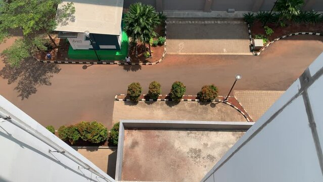 Top view from the seven floor of wisma atlet building. Wisma atlet Pademangan building.