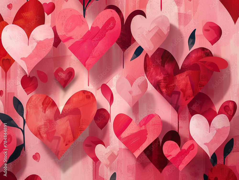 Sticker create a visually striking poster with a valentine's day theme