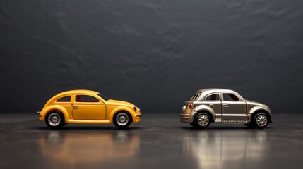 toy car on solid grey background
