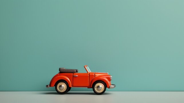 toy car on solid green background