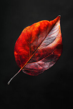 Putrefying leaf on black background, award-winning photo