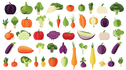 Vegetable 2d flat cartoon vactor illustration isolated
