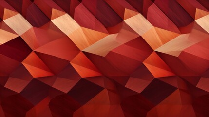 Peometric pattern on it, in the style of maroon and brown, wood veneer mosaics, large scale abstraction, dark maroon and light beige, faceted shapes, wallpaper, rug