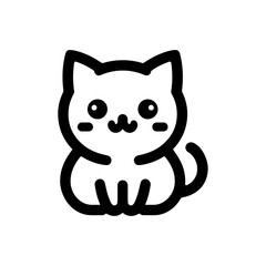 Naklejka premium Whisker Wonder: A Delightful Cat Illustration Perfect for Icons and Logos, Radiating Charm, Playfulness, and Feline Grace.