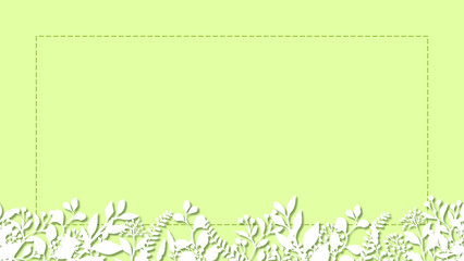 シンプルなボタニカルグリーンのイラストフレーム