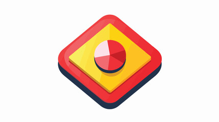 Video play button icon. Isometric of video play but