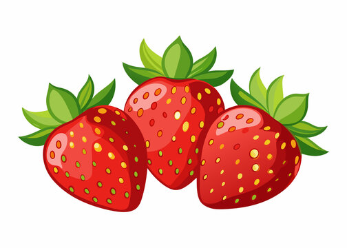 Strawberry illustration isolated on white background. Vector illustration for your design
