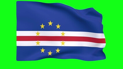Waving flag of Cape Verde Animation 3D render Method