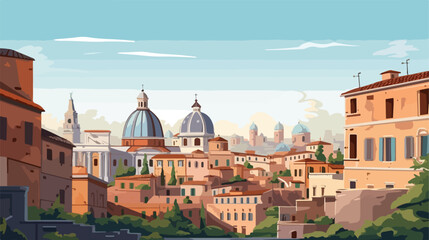 Fototapeta na wymiar View of Rome Italy. Roma architecture and landmarks