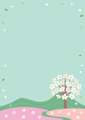 Fototapeta na wymiar Cherry blossom tree background illustration