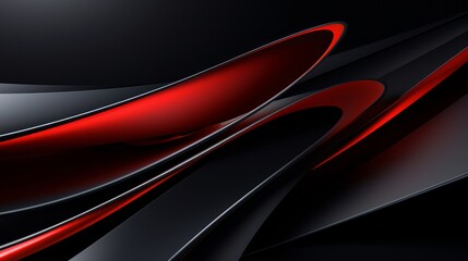 black and red abstract shapes on a dark background, in the style of sinuous lines