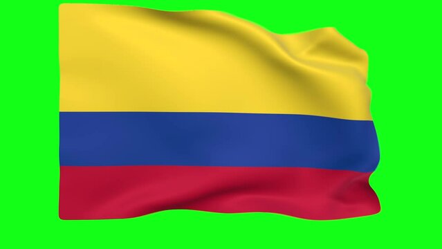 Waving flag of Colombia Animation 3D render Method
