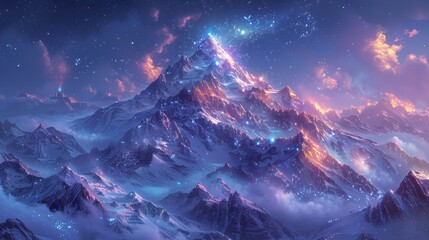 Obraz na płótnie Canvas Fantasy Mountain Landscape
