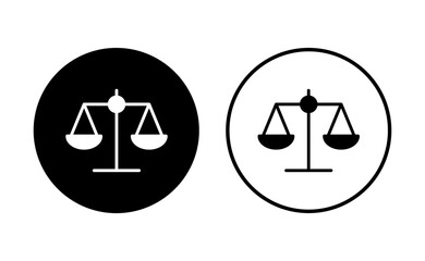 Scales icon set . Law scale icon. Justice sign