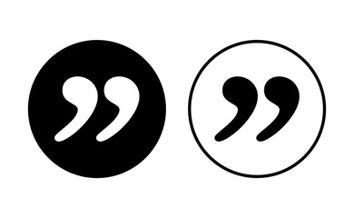 Quote icon set. Quotation mark symbol.
