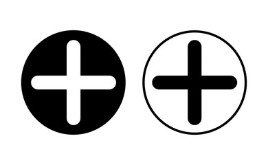 Fototapeta premium Plus Icon set. Add plus icon