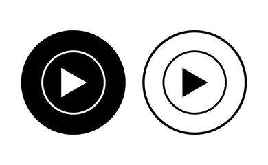 Play Icon set. Play button vector icon