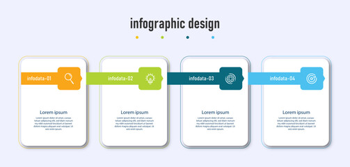 Creative infographic design template. timeline with 4 step or options. can be used for workflow diagram, info chart, web design. vector illustration.