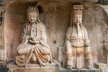 Fototapeta na wymiar Buddha statue at Dazu Rock Carvings