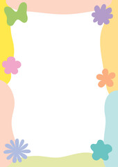 Flower theme border background illustration