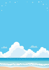 Beach landscape background illustration