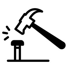 hammer with nails icon