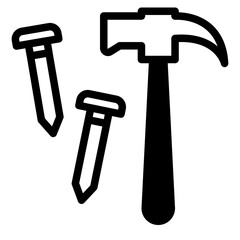 hammer with nails icon