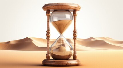 A sand clock in the image with a white background