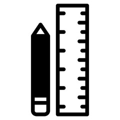 Pencil and ruler icon