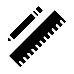 Pencil and ruler icon