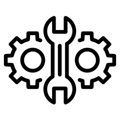 wrench with gear icon
