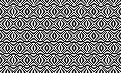 Pattern seamless of circle stacks black pattern isolated on white