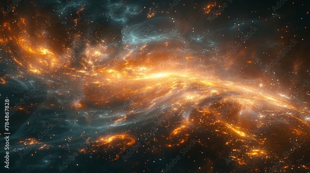 Poster a glowing map depicting the overlapping paths of the physical and spiritual worlds with each path sy
