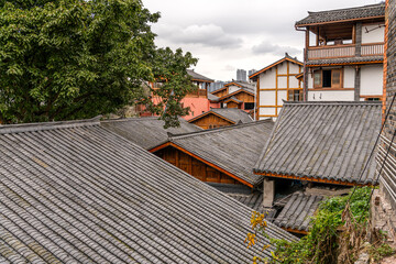 A building in Ciqikou old town is located at high mountain, Chongqing, China