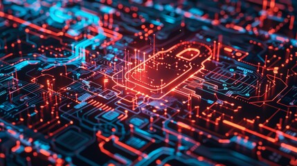 Obraz premium Data protection privacy concept. Padlock icon and internet technology networking connection.