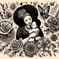 Mother day graphic illustration banner