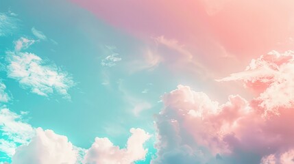 Pastel gradient soft clouds with an abstract sky background in a lovely hue - obrazy, fototapety, plakaty