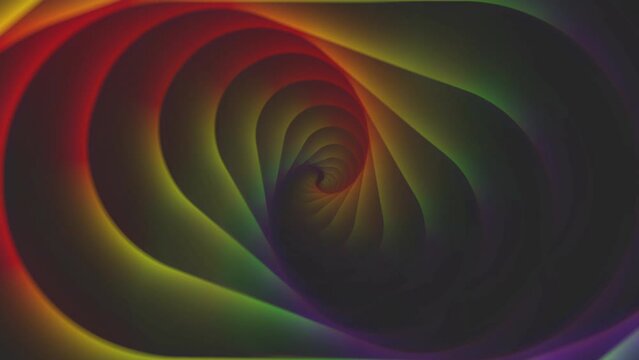 Vibrant Rainbow Swirl Background. 4k motion animation Gay Pride LGBT concept. Seamless looping