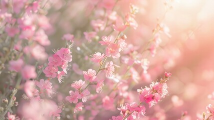 Obraz premium Sweet pink flowers in soft focus for background