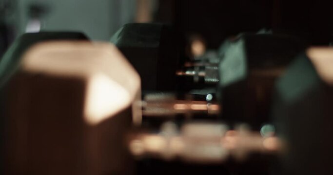 Dumbbells with normal grip placed in heap