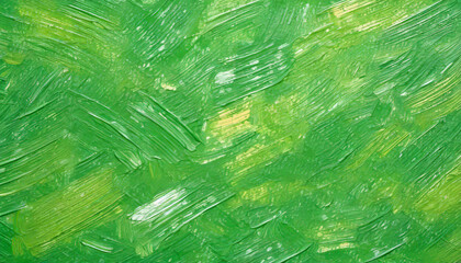 Abstract green oil painting background with brush strokes.