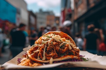 Doner kebab is a popular street food in London.