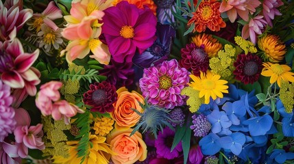 Vibrant colorful bouquet showcases nature summer beauty  , Generative ai, 