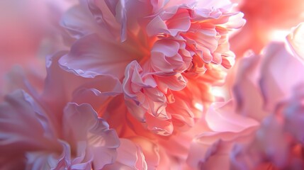 Macro of flower abstraction, Valentine's theme, soft pinks, romantic lighting, gentle focus 